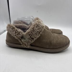 Skechers Womens 6 Cozy Campfire French Toast 2 Slippers Memory Foam Faux Brown